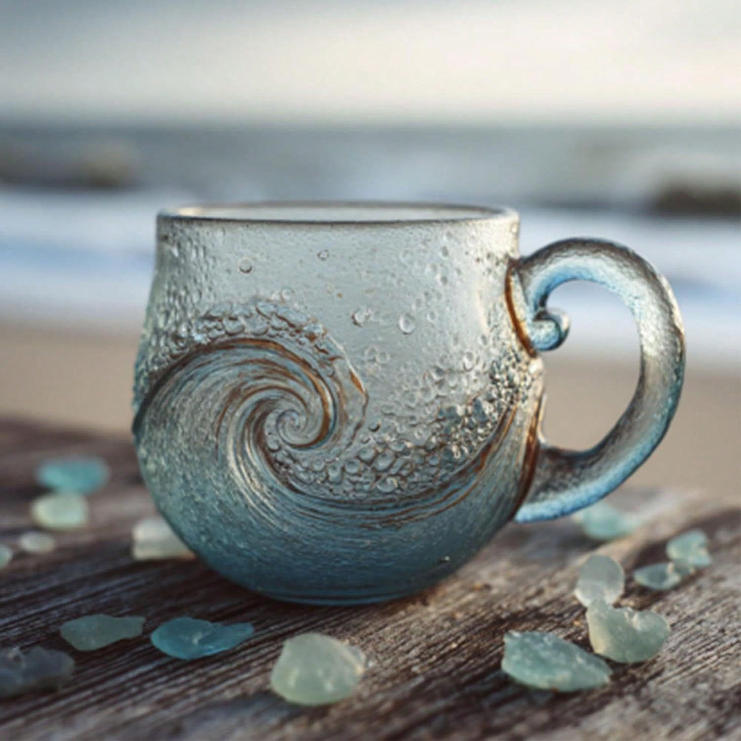 Sea Glass Wave Mug, Unique Tex - đánh giá và giá Coffee Tea Or