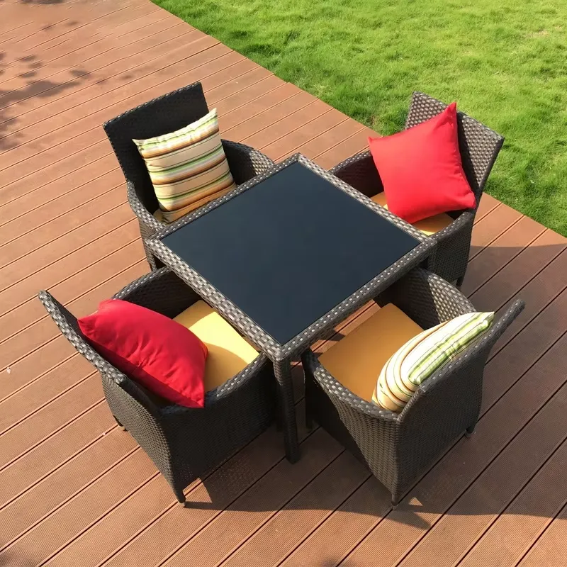 Outdoor Rattan Table and Chair - đánh giá và giá Coffee Tea Garden
