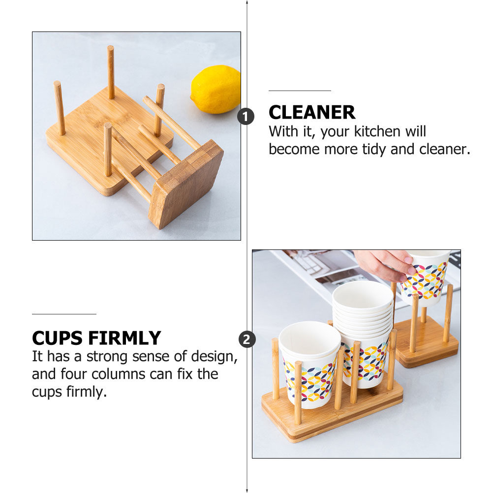 2Pcs Wood Bamboo Paper Cup Rac - đánh giá và giá Coffee Tea Shop