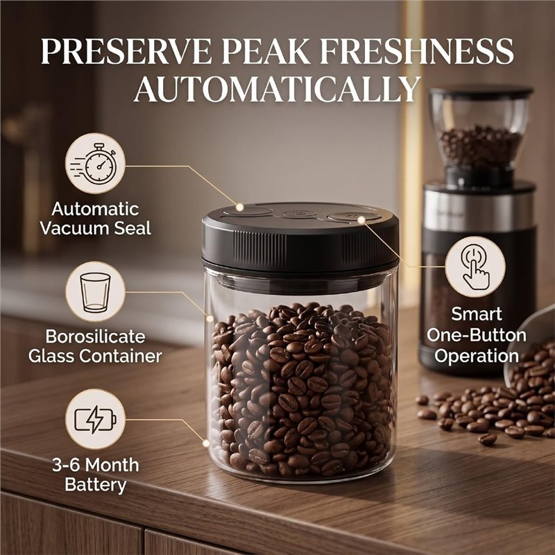 Automatic Vacuum Coffee Canist - đánh giá và giá Coffee Tea Sugar