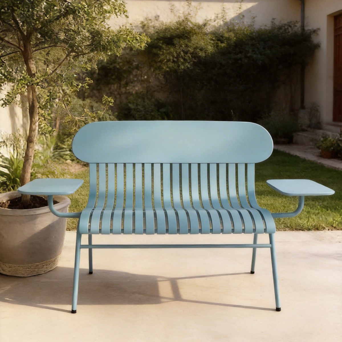 HYS Outdoor Double Chair Milk  - đánh giá và giá Coffee Tea Garden