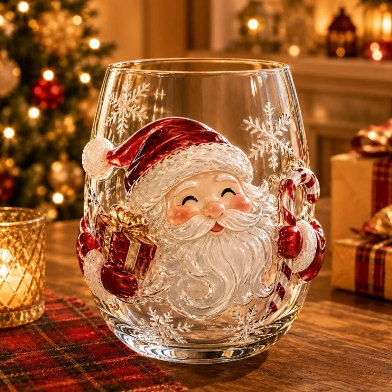 3D Christmas Glass Cup Art Lux - đánh giá và giá Coffee Tea Flower