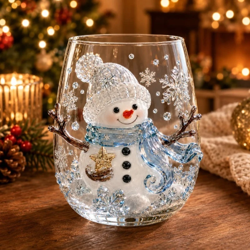 3D Christmas Glass Cup Art Lux - đánh giá và giá Coffee Tea Flower