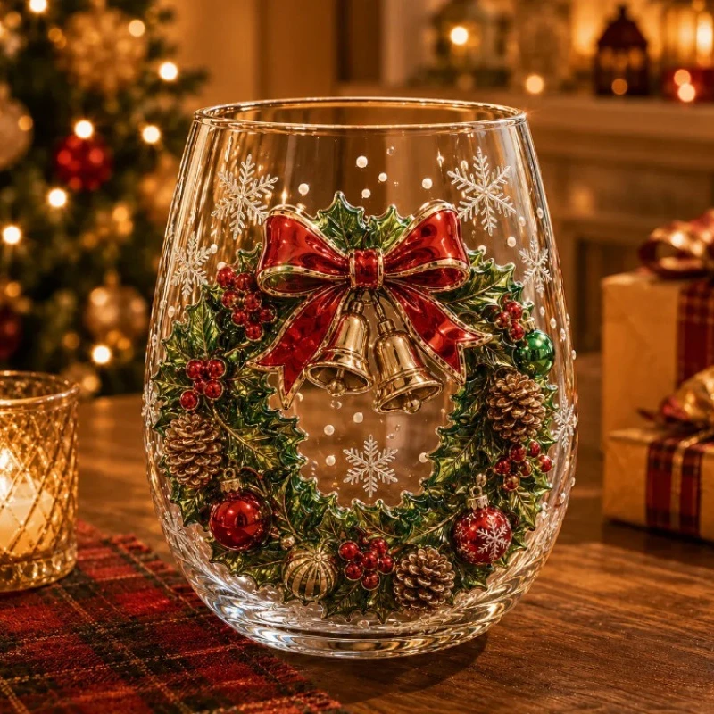 3D Christmas Glass Cup Art Lux - đánh giá và giá Coffee Tea Flower